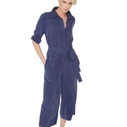 La Boheme Womens Long-Sleeve Button-Down Jumpsuit, Size S NWT