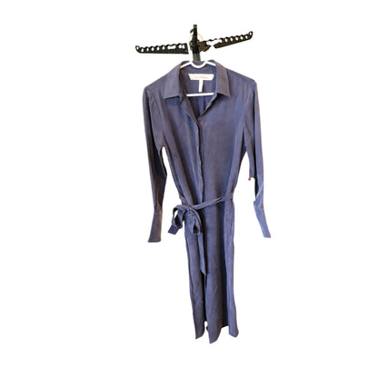La Boheme Womens Long-Sleeve Button-Down Jumpsuit, Size S NWT