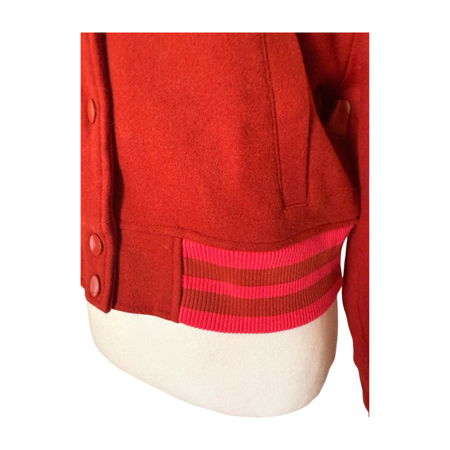 New Spiritual Gangster Red Varsity Jacket with 'GRATEFUL' Back Detail, Small