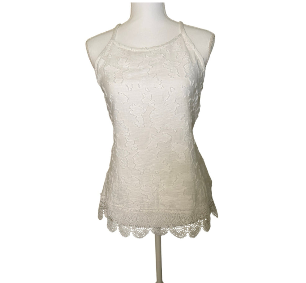 Derek Lam 10 Crosby Sleeveless Lace Hem Top, Size 6