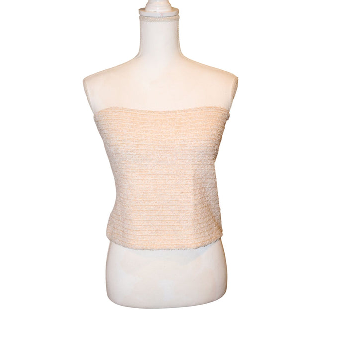 St. John Beige and Sorbet Orange Tweed Bandeau, Large