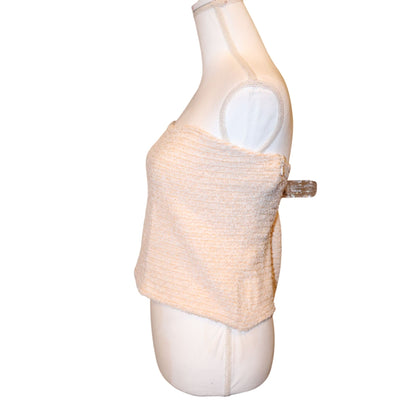 St. John Beige and Sorbet Orange Tweed Bandeau, Large