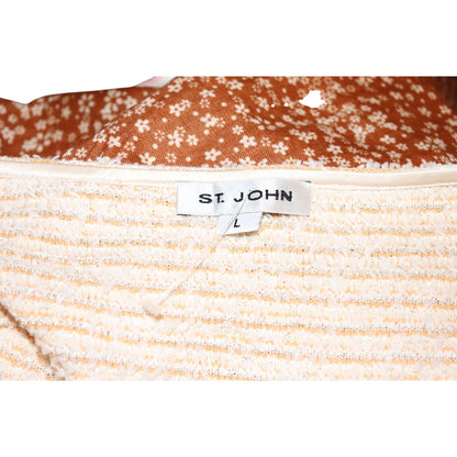 St. John Beige and Sorbet Orange Tweed Bandeau, Large