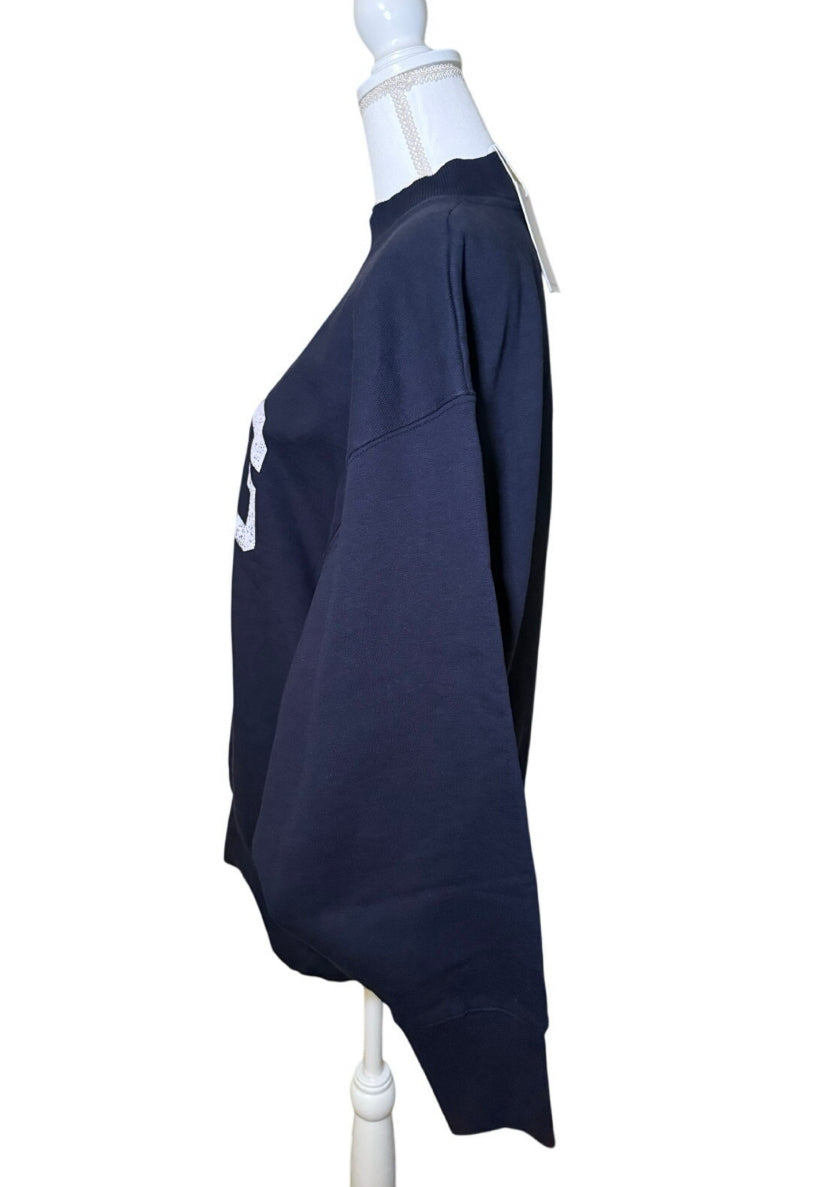 New Anine Bing Bradie Crew Neck Sweatshirt, Size Medium