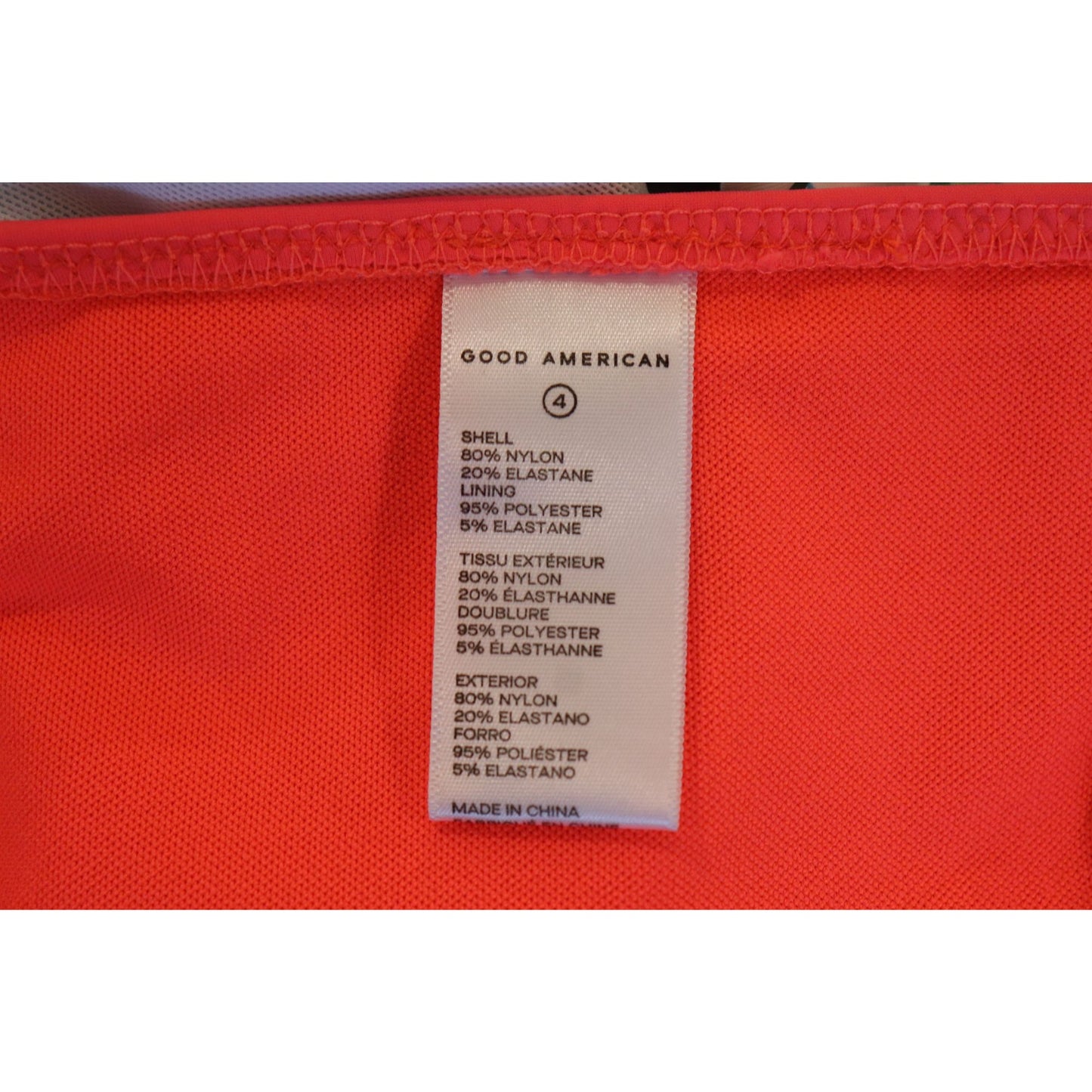 Good American Neon Pink Bikini Bottoms Size 4 Nylon & Elastane Blend Fully Lined New With Hygienic Liner Made In China