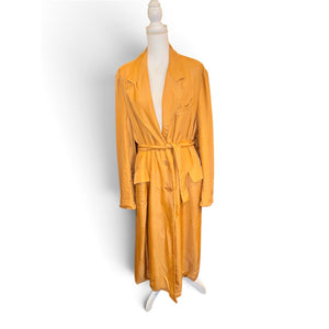 Dries Van Noten Copper Silk Long Trench Coat , Small (oversized)