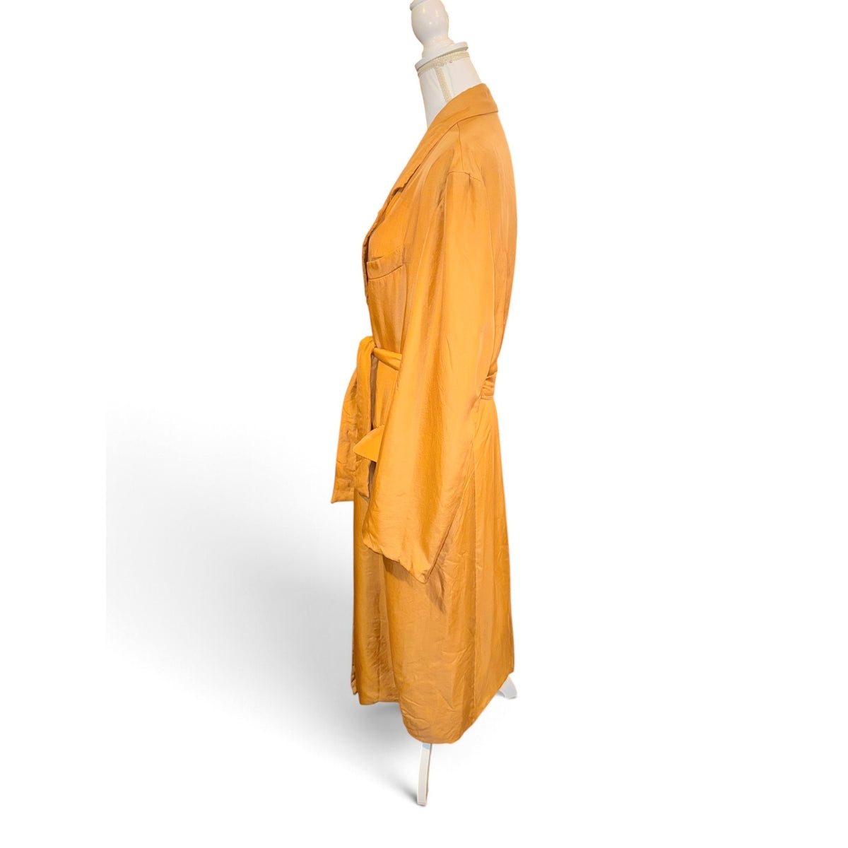 Dries Van Noten Copper Silk Long Trench Coat , Small (oversized)