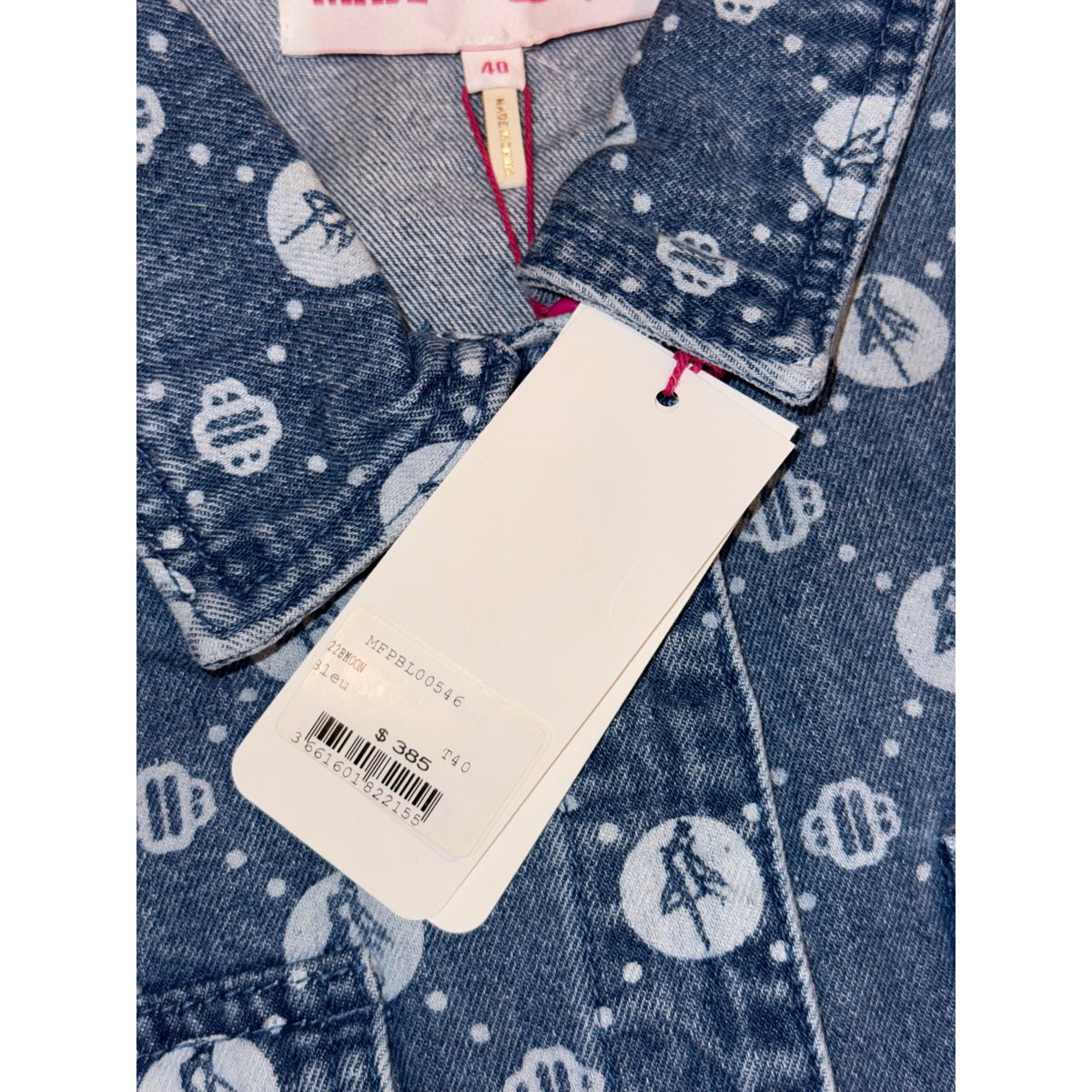 Maje X Sailor Moon Denim Jacket Womens Moon & Sailor Print FR 40 NWT