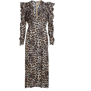 Farm Rio Leopard V-Neck Midi-Dress, Small NWT