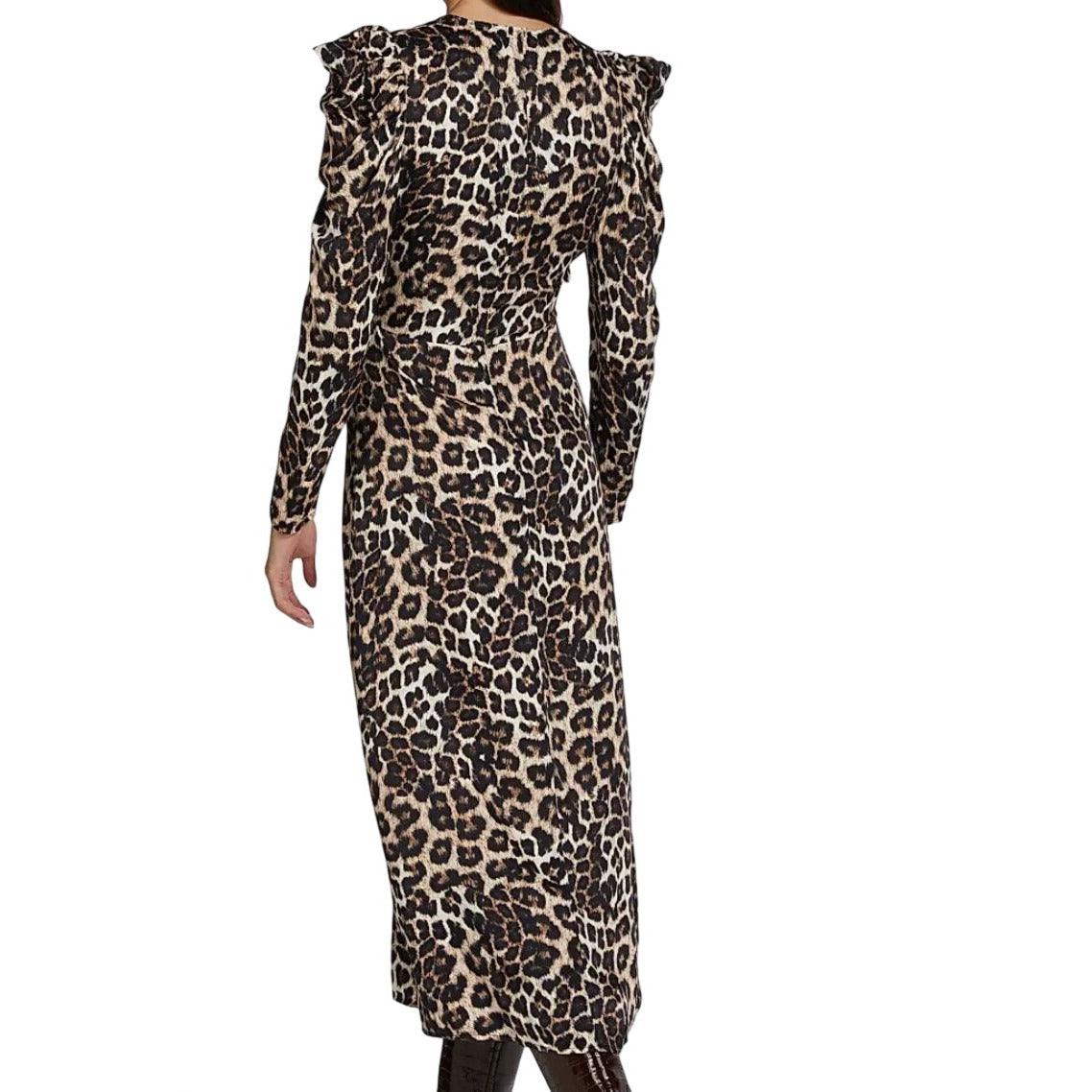 Farm Rio Leopard V-Neck Midi-Dress, Small NWT