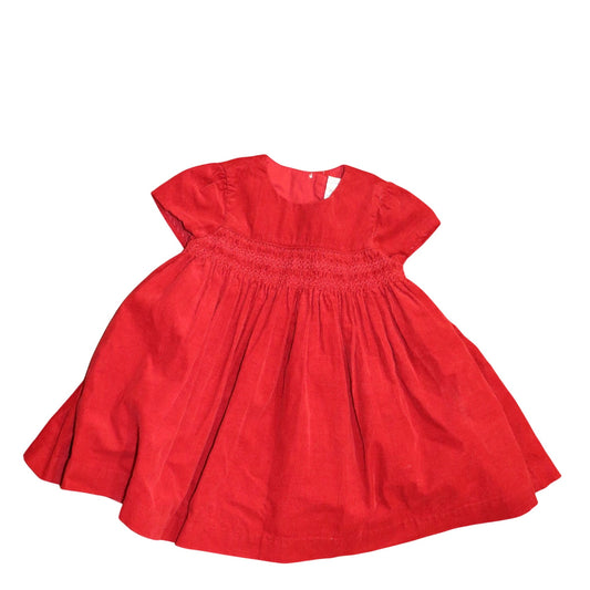 Ralph Lauren Baby Girls Red Corduroy Dress, 6M NWT