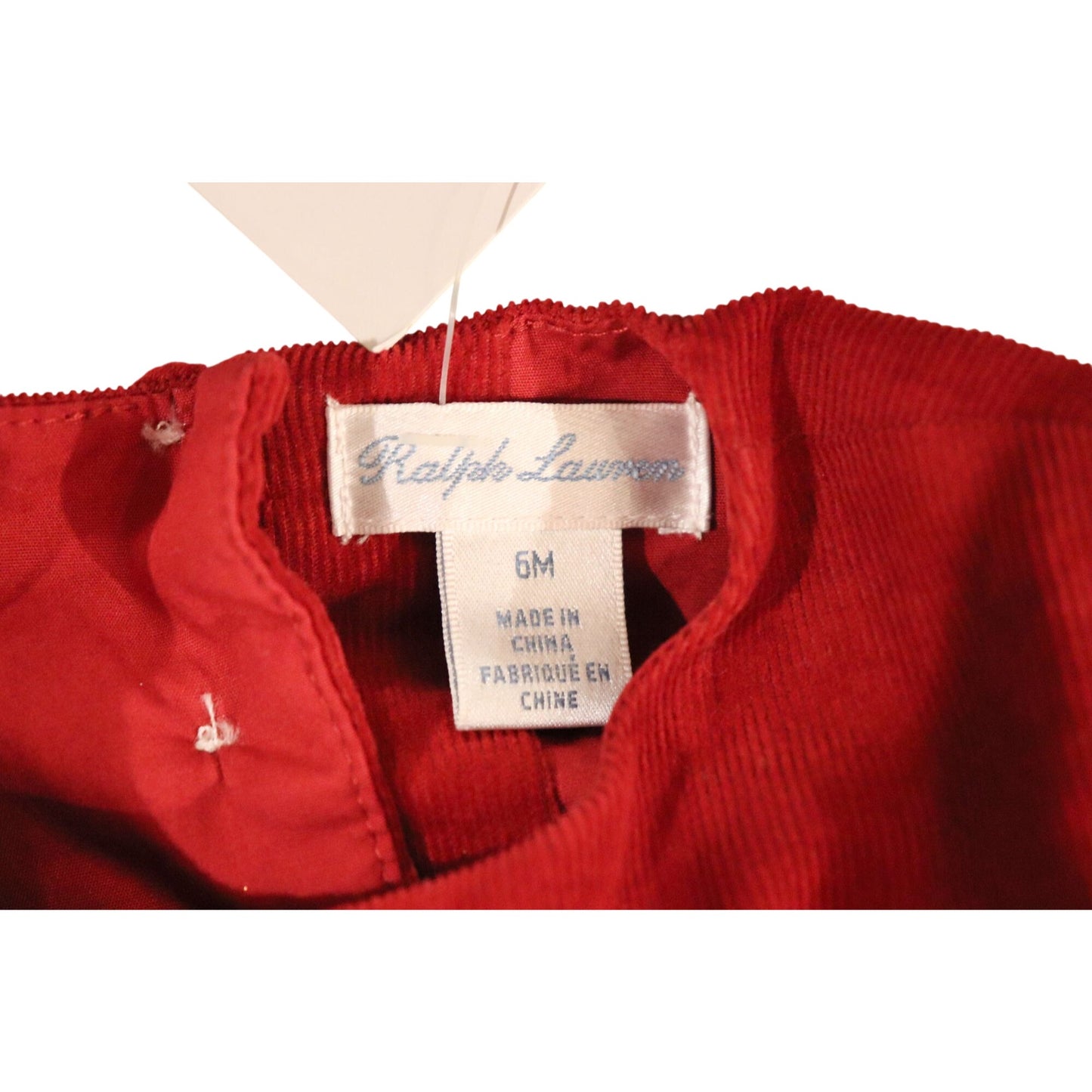 Ralph Lauren Baby Girls Red Corduroy Dress, 6M NWT