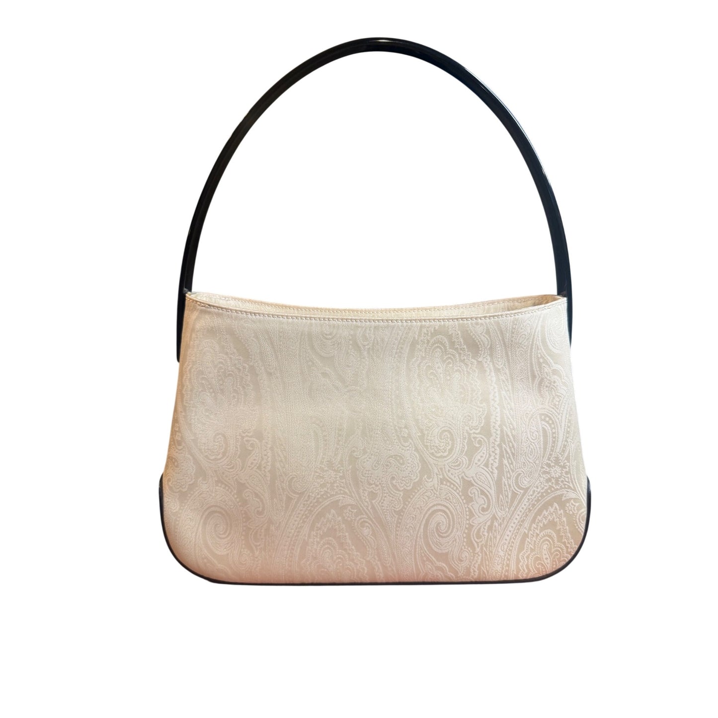 Etro Ivory Paisley Jacquard Nylon & Leather Bag With Guarantee Card & Box