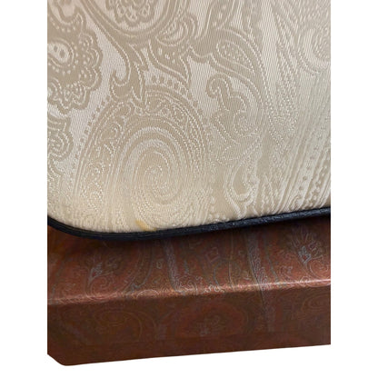 Etro Ivory Paisley Jacquard Nylon & Leather Bag With Guarantee Card & Box