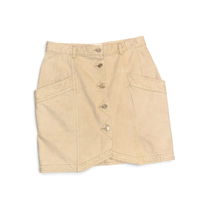 Isabel Marant Étoile Beige Button-Front Mini Skirt Size 42/US 10