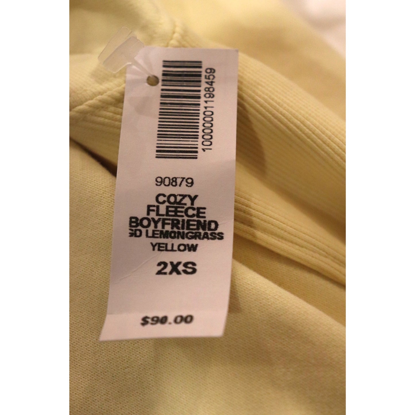 Aritzia TNA Cozy Fleece Boyfriend Hoodie, Yellow Lemongrass, XXS