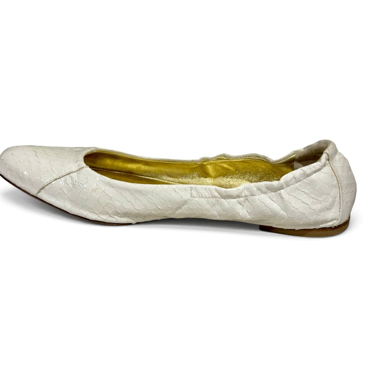 Dolce & Gabbana White Snakeskin Embossed Ballet Flats Size 38/ 7.5
