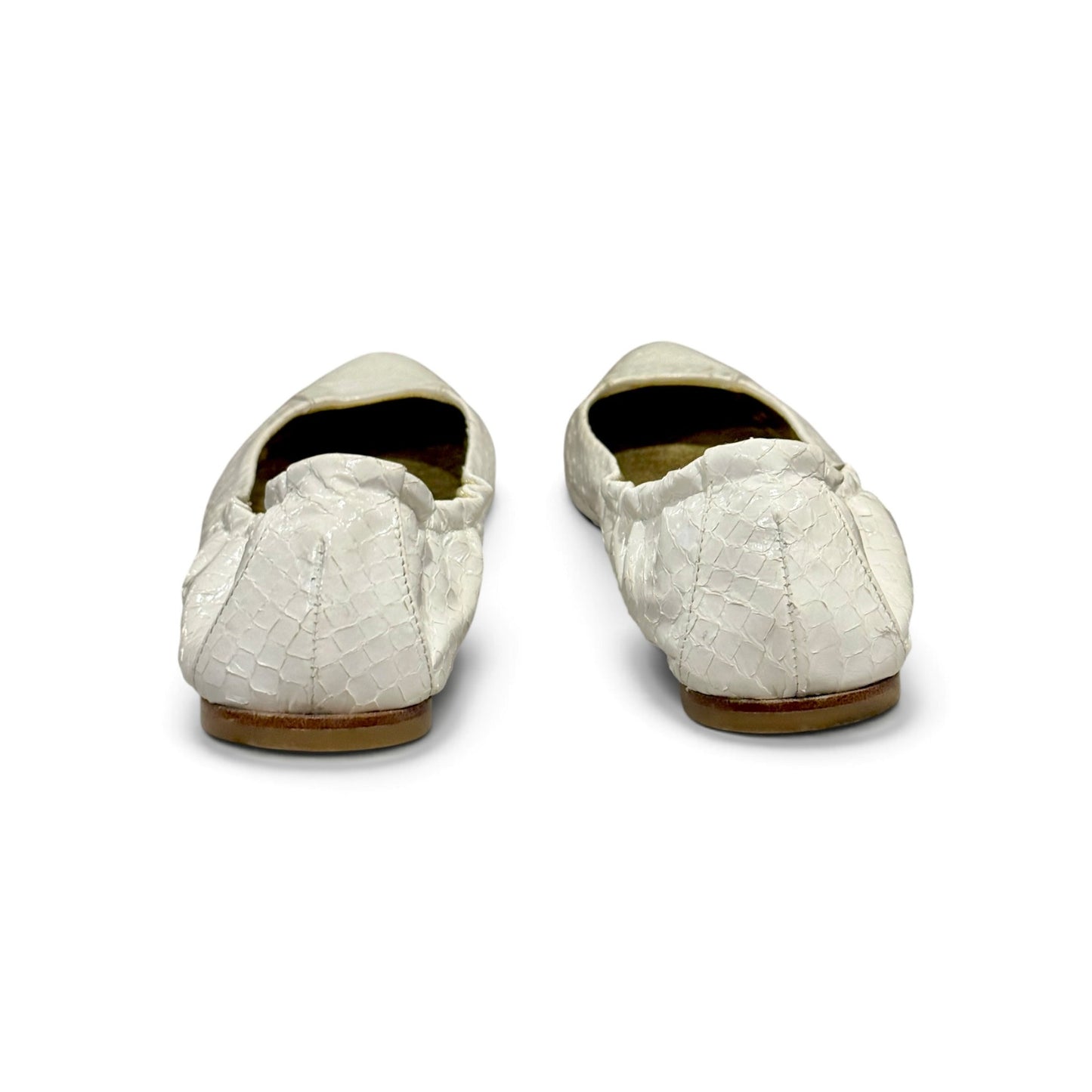 Dolce & Gabbana White Snakeskin Embossed Ballet Flats Size 38/ 7.5