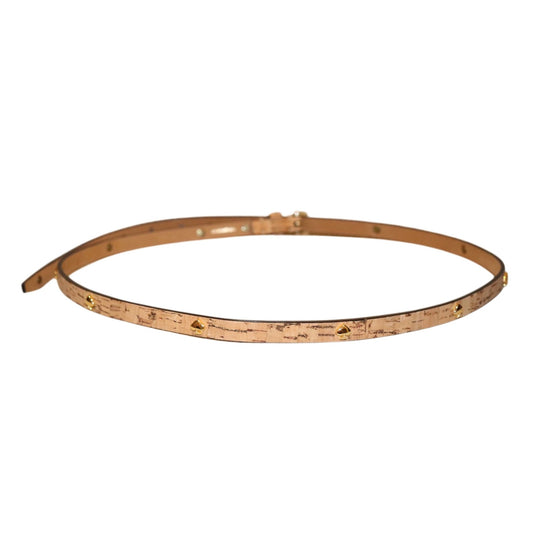 Kate Spade Leather Cork Belt W/ Gold Spade Accents, XL