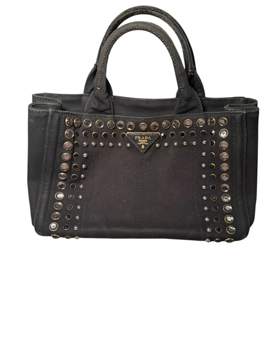 Prada Canapa Bijoux Studded Tote