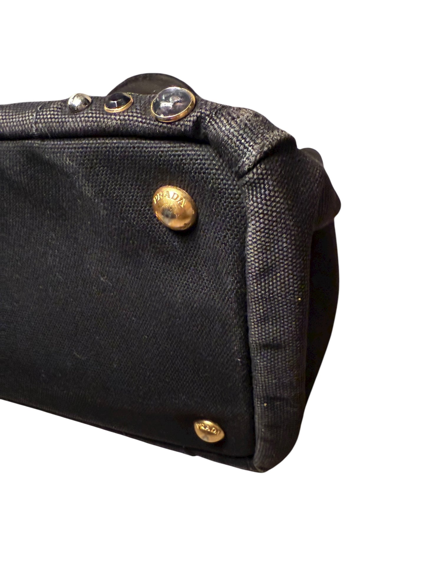 Prada Canapa Bijoux Studded Tote