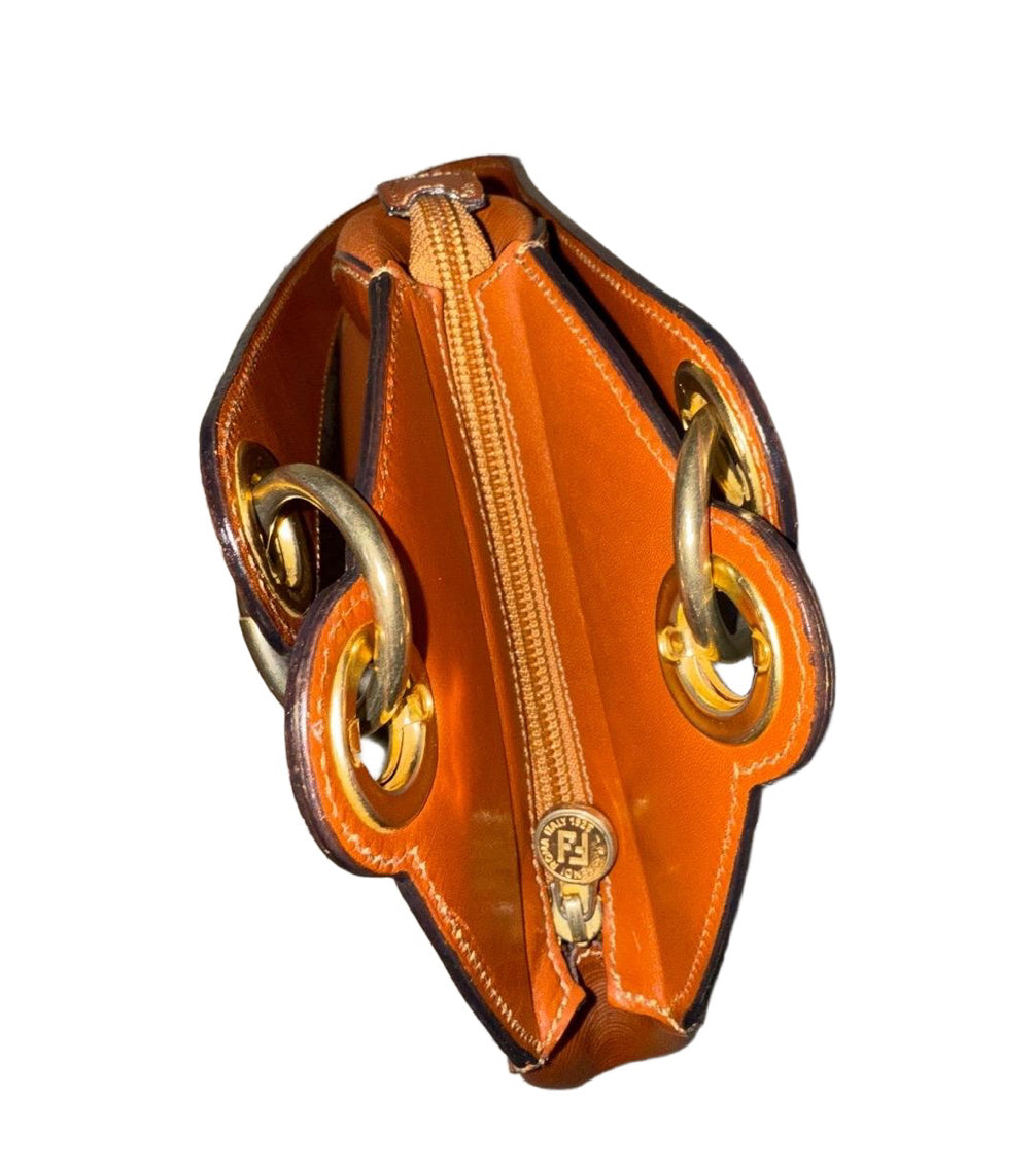 Fendi Vintage Janus Bag, Tan Textured Leather