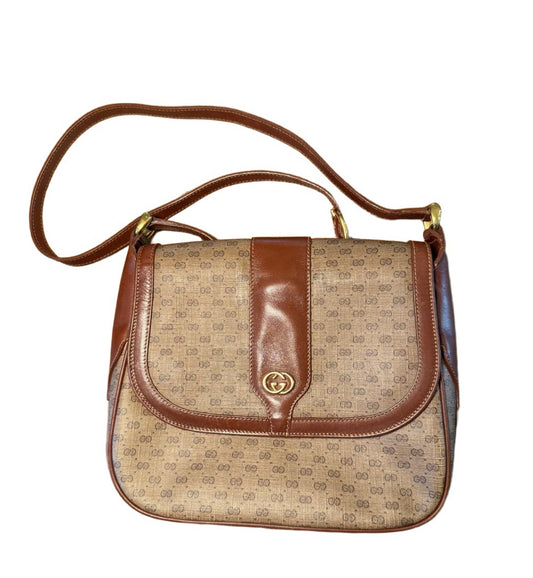 Gucci Vintage Womens GG Monogram Shoulder Bag