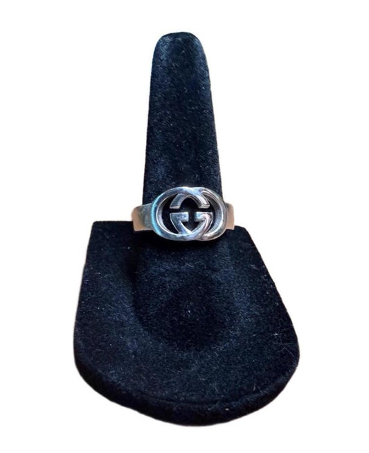 Gucci Ring Womens Size 6 Silver Interlocking G Logo