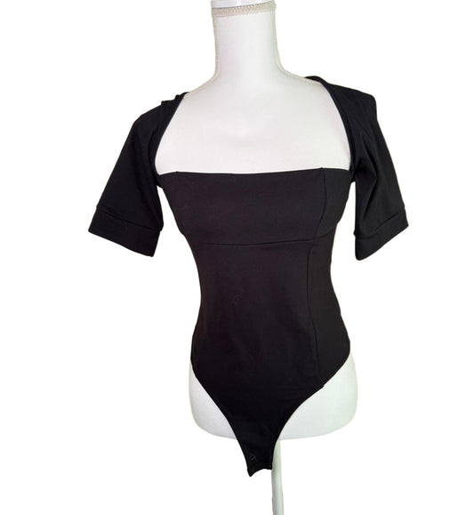 New Free People Bodysuit Womens Size M Black Intimately Square Neck