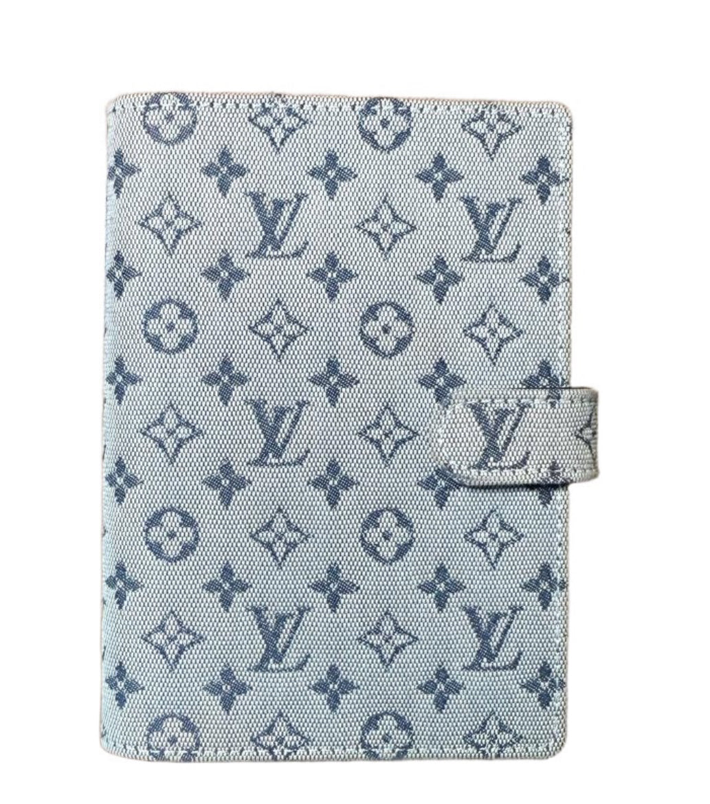 Louis Vuitton Mini Lin Agenda Cover Blue Grey Monogram Planner