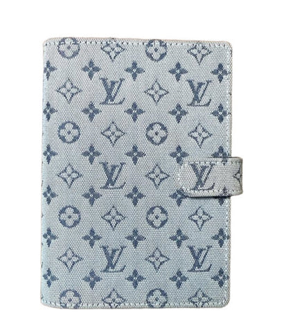Louis Vuitton Mini Lin Agenda Cover Blue Grey Monogram Planner