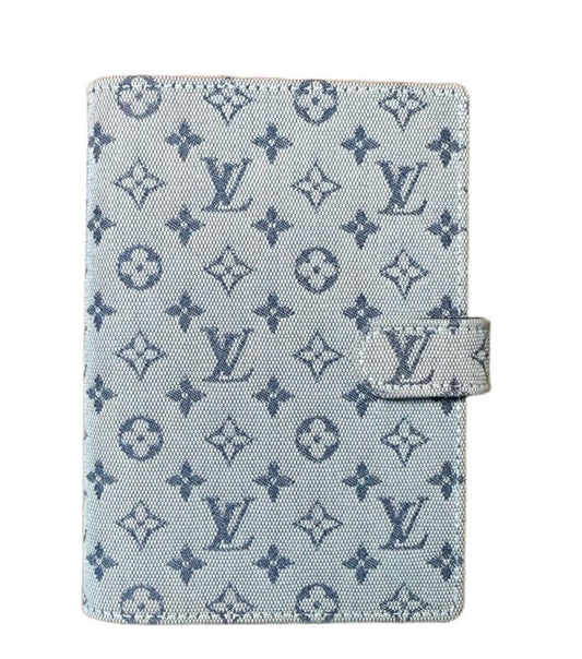 Louis Vuitton Mini Lin Agenda Cover Blue Grey Monogram Planner