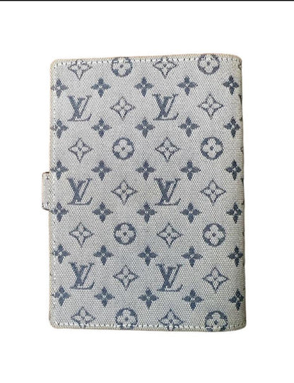 Louis Vuitton Mini Lin Agenda Cover Blue Grey Monogram Planner