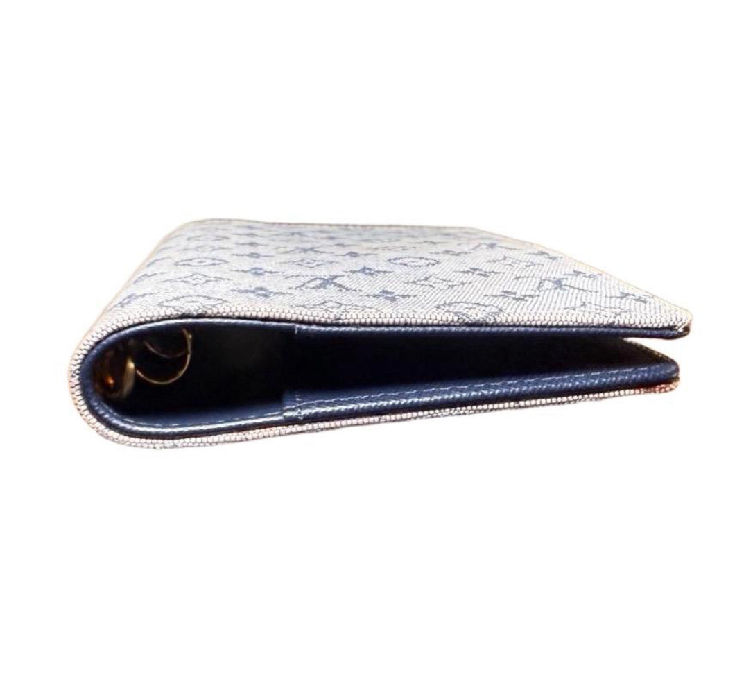 Louis Vuitton Mini Lin Agenda Cover Blue Grey Monogram Planner
