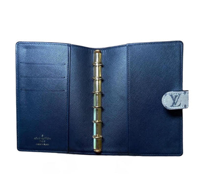 Louis Vuitton Mini Lin Agenda Cover Blue Grey Monogram Planner