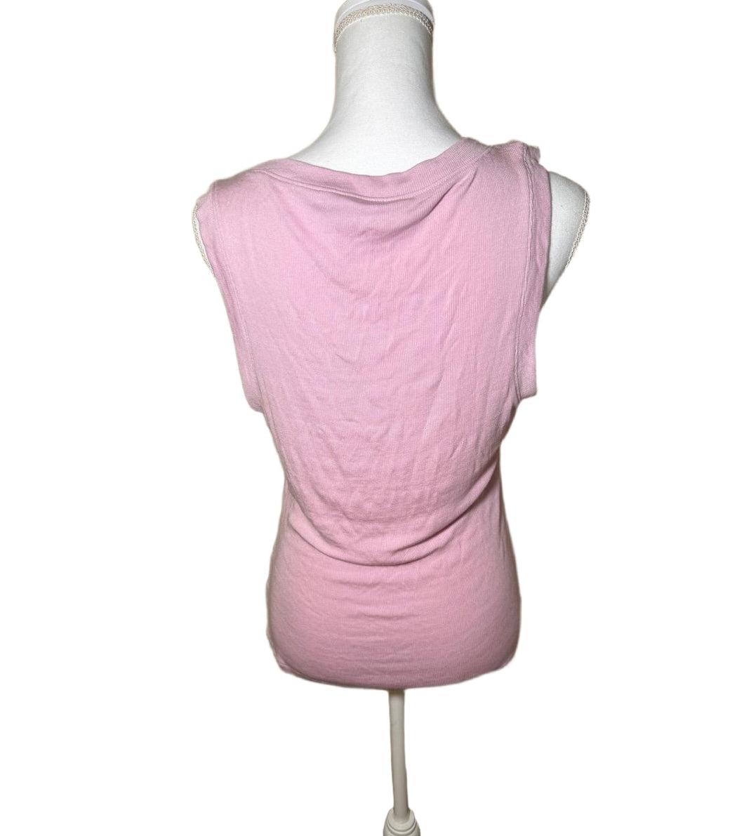 New Favorite Daughter Tank Top Size XL Pink Ribbed Scoop Neck