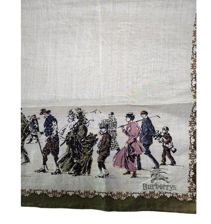 Vintage Burberrys Handkerchief Off-white Golf Print