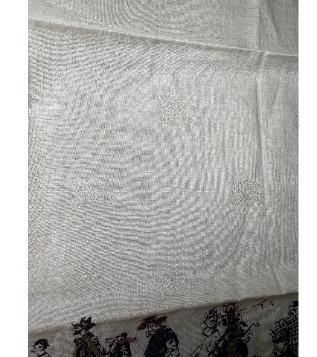 Vintage Burberrys Handkerchief Off-white Golf Print