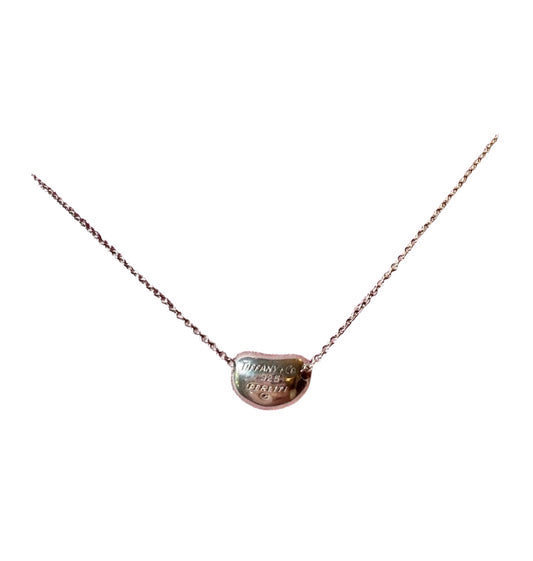 Tiffany & Co Elsa Peretti Womens Silver Bean Pendant Necklace