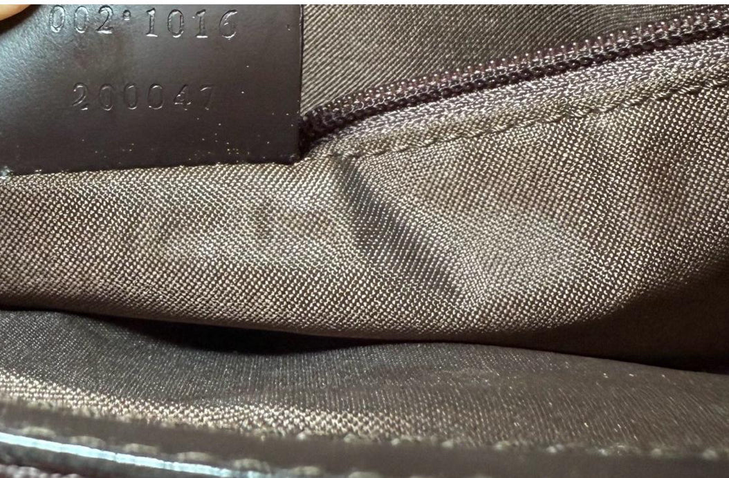 Gucci Womens Brown and Black GG Canvas Bamboo Top Handle Tote