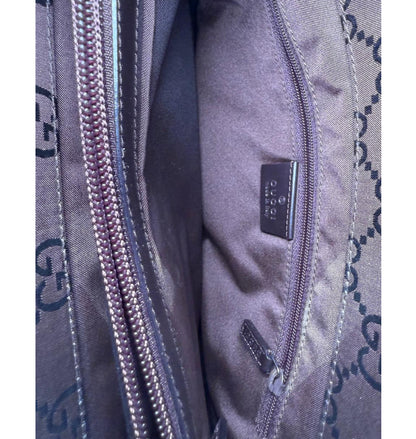 Gucci Womens Brown and Black GG Canvas Bamboo Top Handle Tote
