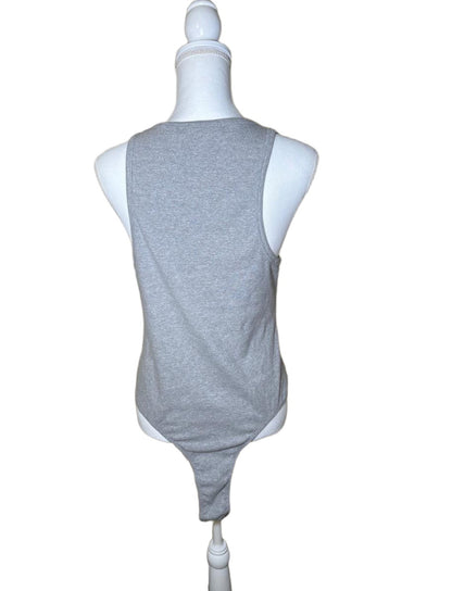 New Favorite Daughter XXL Heather Grey Ribbed Sleeveless Bodysuit