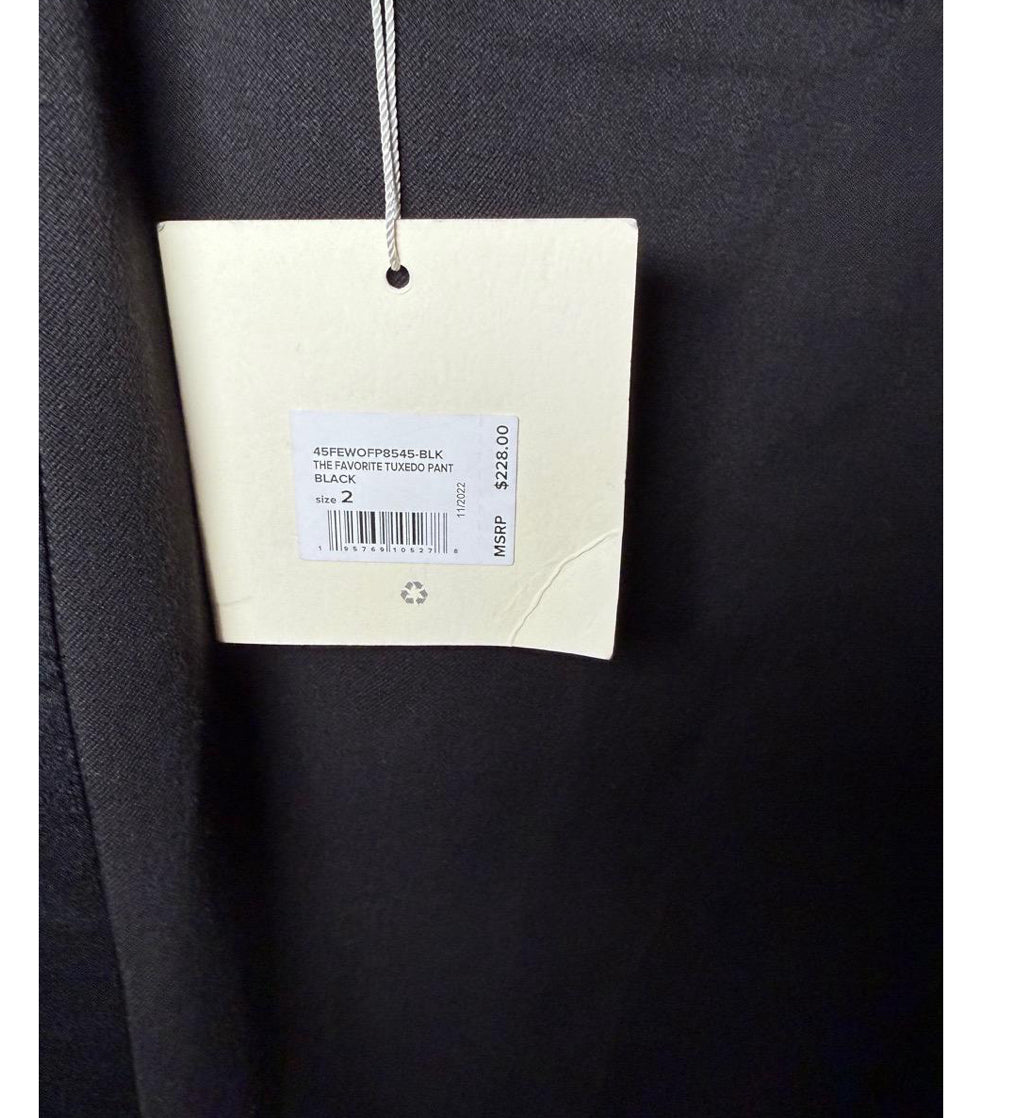 New Favorite Daughter Womens Size 2 Black Tuxedo Pant Satin Stripe