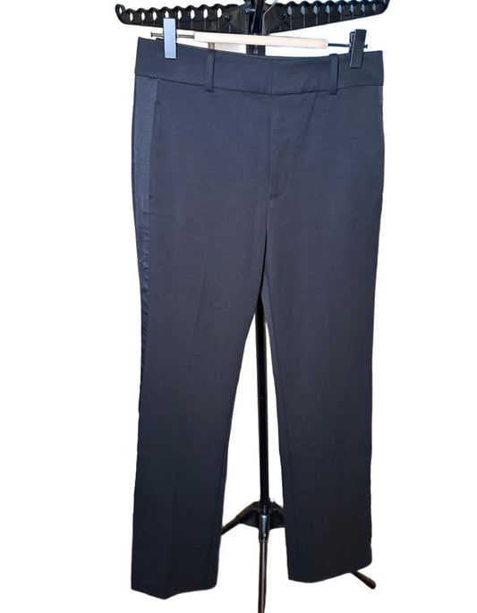 New Favorite Daughter Womens Size 2 Black Tuxedo Pant Satin Stripe