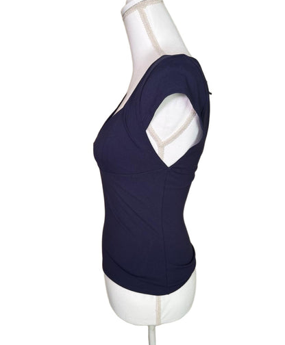 New Free People Intimately Womens Size M Dark Blue V-Neck Fitted Top