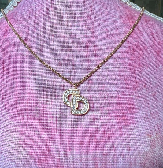 Christian Dior CD Logo Pendant Necklace