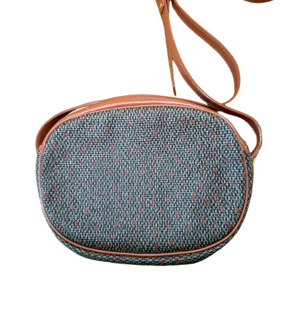 Vintage YSL Coated Tweed Crossbody Bag Leather Trim