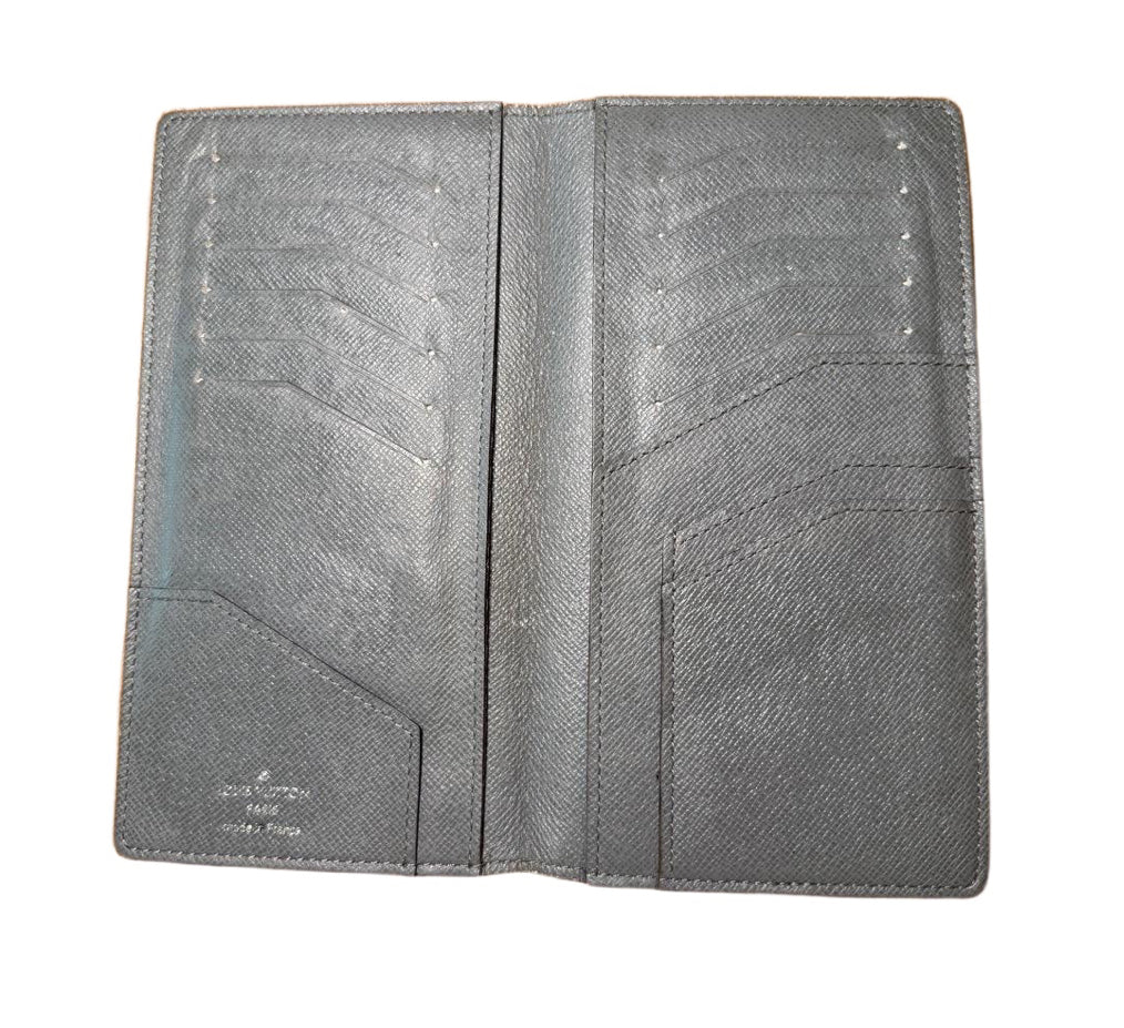 Louis Vuitton Gray Taiga Leather Wallet