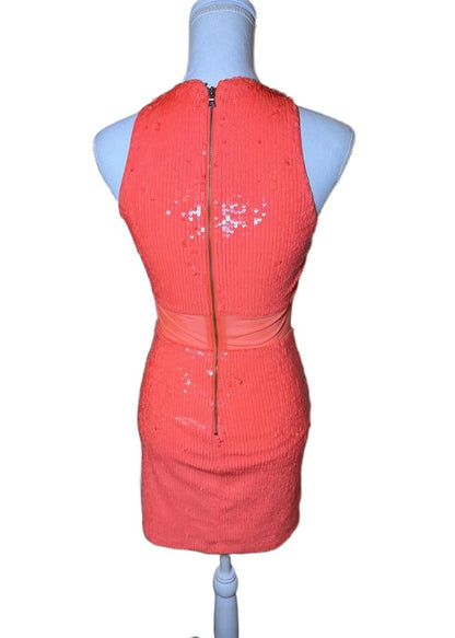Alice + Olivia Mini Dress Womens Size 0 Coral Bodycon