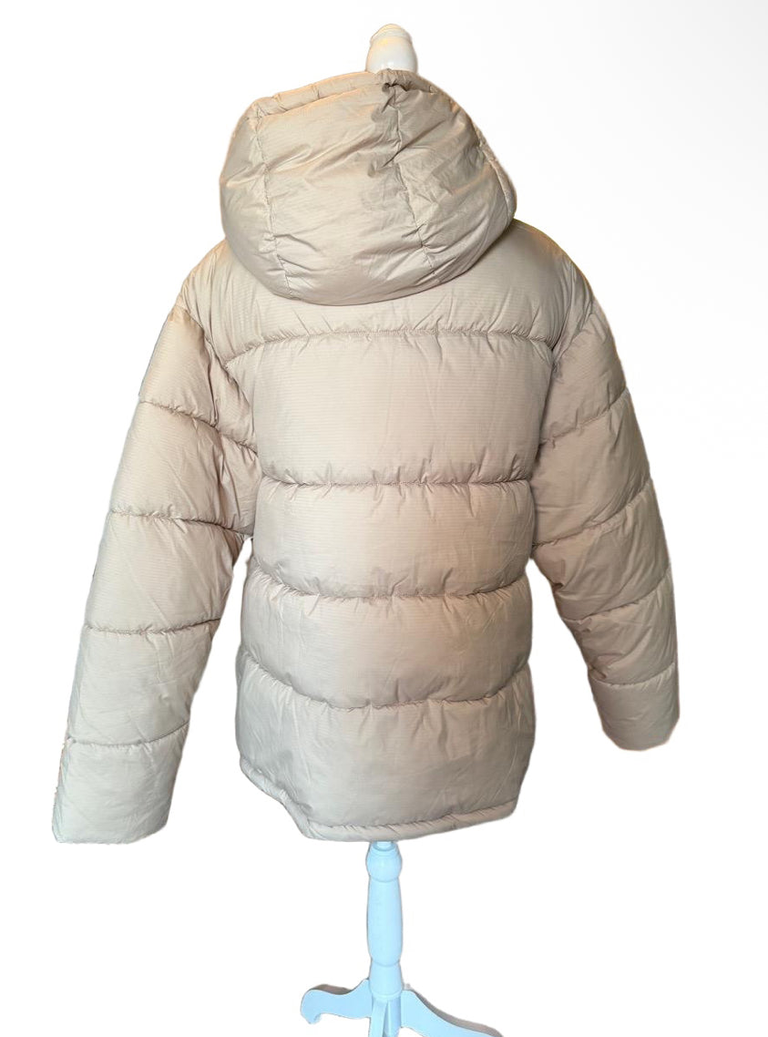 New Soulland Mens Oversized S/M Beige Hooded Ian Puffer Jacket